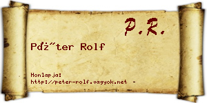 Péter Rolf névjegykártya