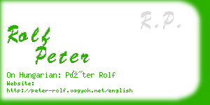 rolf peter business card